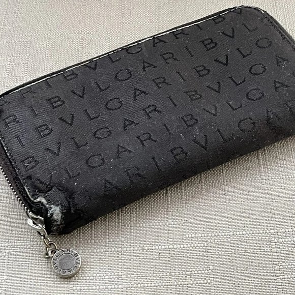 Bvlgari Women Clutch Wallet Wristlet Cardholder Purse Made Italy Read Desc - Picture 1 of 12